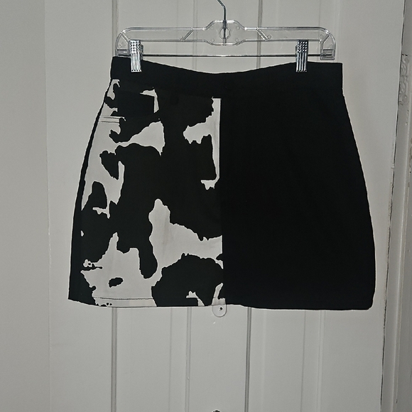 Cider Dresses & Skirts - Cider Black and White Half Cow Print Skirt